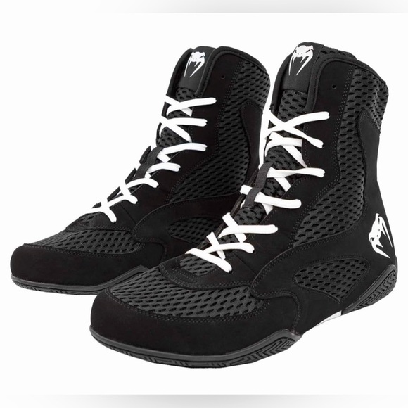 NEW Men’s Venom Contender Boxing Shoes Black/White Size 10.5 - Picture 1 of 10